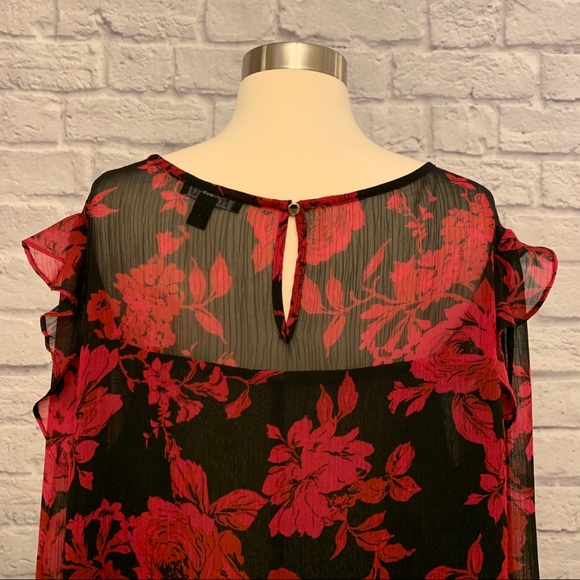 NWT Roz & Ali Floral Print Long Sleeve Blouse - Picture 9 of 13